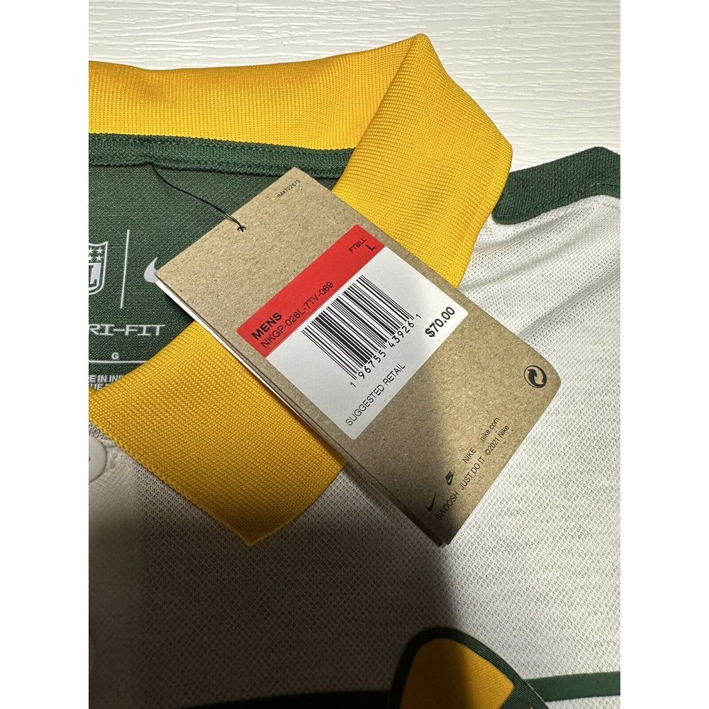 Nike Dri-Fit Men's Green Bay Packers Retro Throwback Logo Polo Golf Shirt Size L - Picture 3 of 7